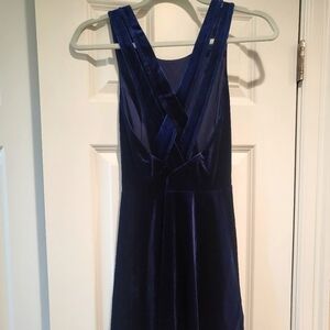 Altar'd State Navy Velvet Cross Back Dress